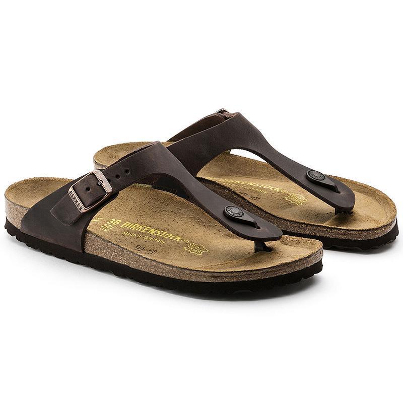 Birkenstock Oiled Læder Gizeh Dame Kaffe | DK 434XYU